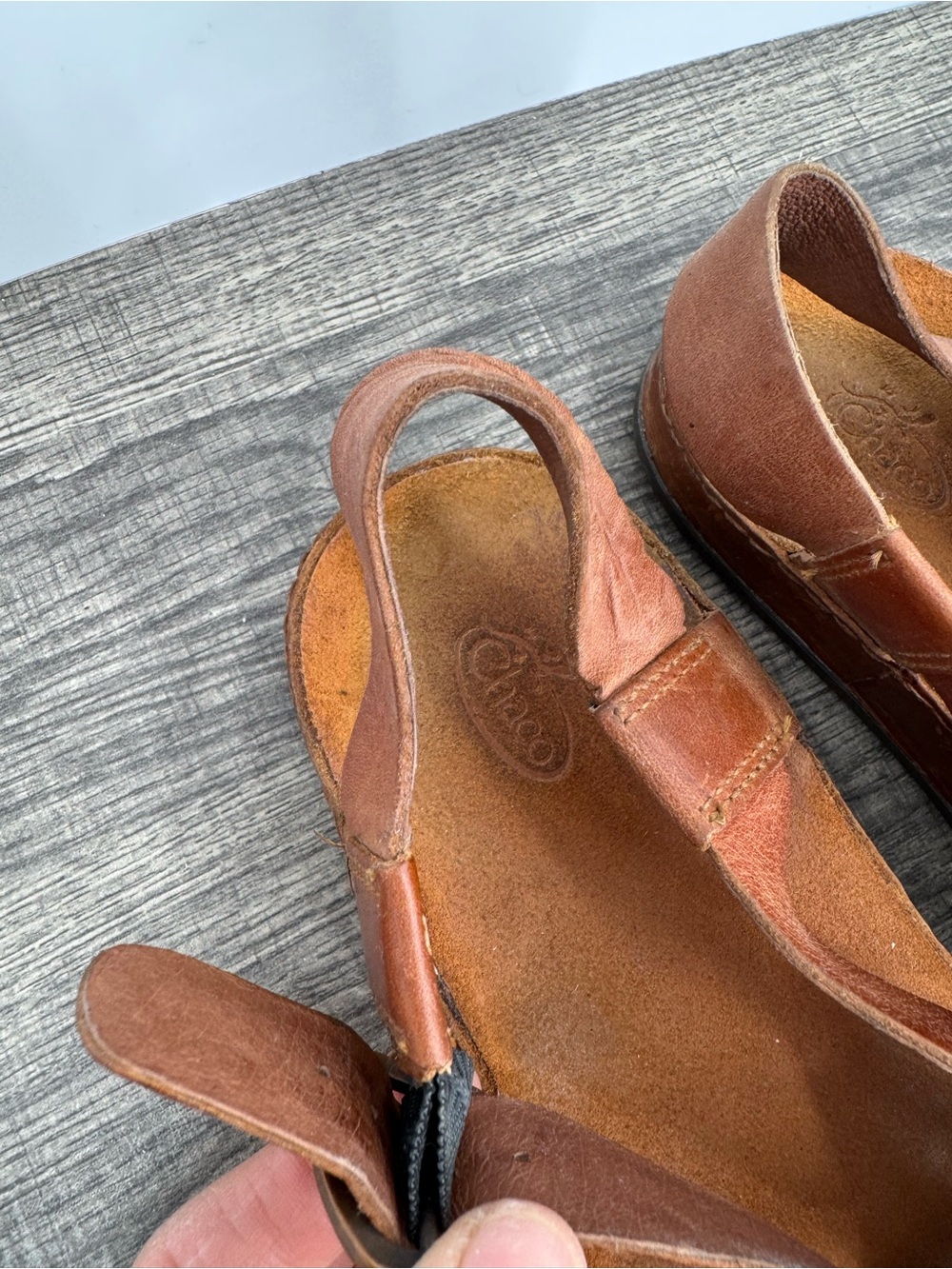 Chaco Wayfarer Rust Brown Leather Womens Straps Buckle Sandals - Picture 9 of 11